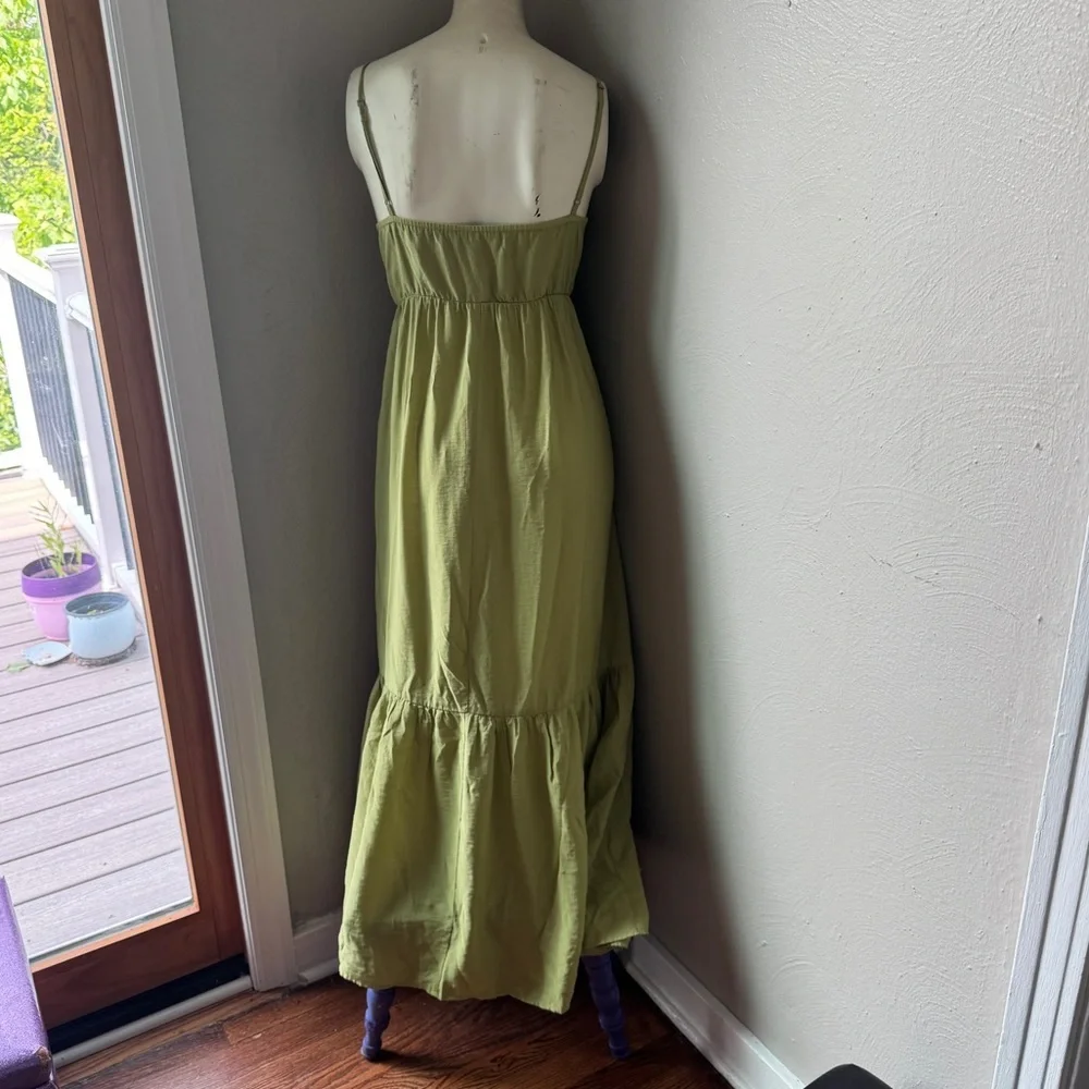 Abercrombie and Fitch lime green maxi spaghetti strap maxi dress nwot
